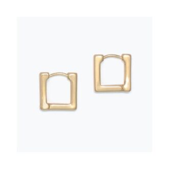Polished Yellow Square Huggie Hoop Earrings