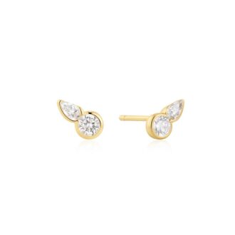 Ania Haie Gold-Plated Round & Teardrop CZ Stud Earrings