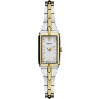 Seiko Lds Sts Tt White Dial, Rectangle Case, Brac Watch