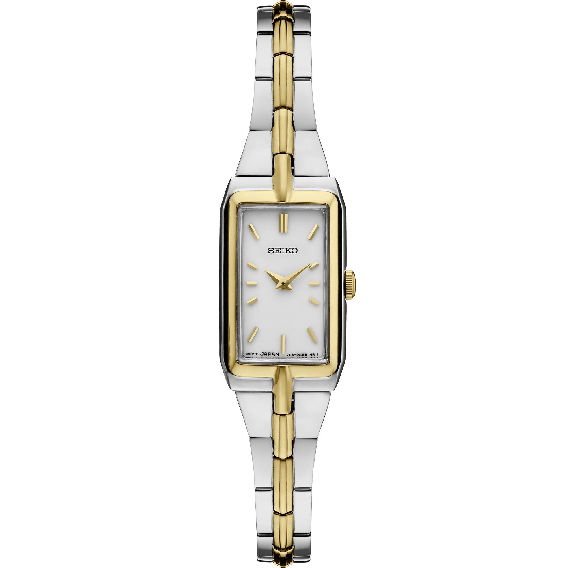Seiko Lds Sts Tt White Dial, Rectangle Case, Brac Watch