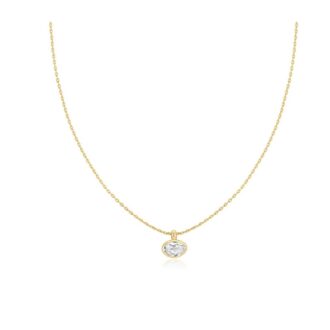 Ania Haie Gold-Plated Organic Pebble CZ Bezel Drop Pendant