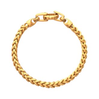 Inox Men's 5mm 18K Gold IP Sandblasted Franco Chain Bracelet