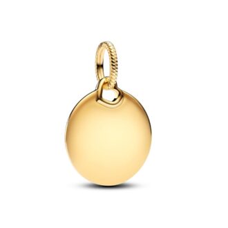 Pandora YGP Engravable Round Tag Dangle Charm