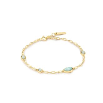 Ania Haie Yellow Gold-Plated Amazonite Station Bracelet