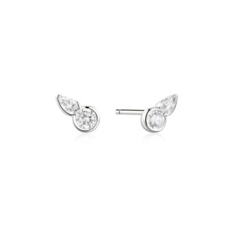 Ania Haie Sterling Silver Round & Teardrop CZ Stud Earrings