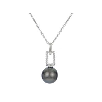 9-10mm Tahitian Cultured Pearl Twist Pendant, 18in