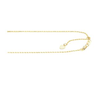 Rope Chain 22" Adjustable Length in 10k Yellow Gold