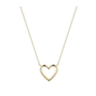 14K Yellow Gold Jane Open Heart Pendant Necklace 18"