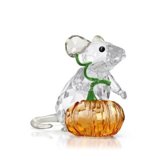 Swarovski Idyllia Mouse and Pumpkin Crystal Figurine