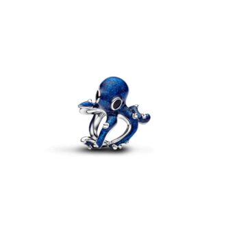 Pandora Silver Blue & Black Enamel Octopus Charm