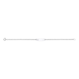 Sterling Silver Baby Oval ID Bracelet w/Diamond 6.25"