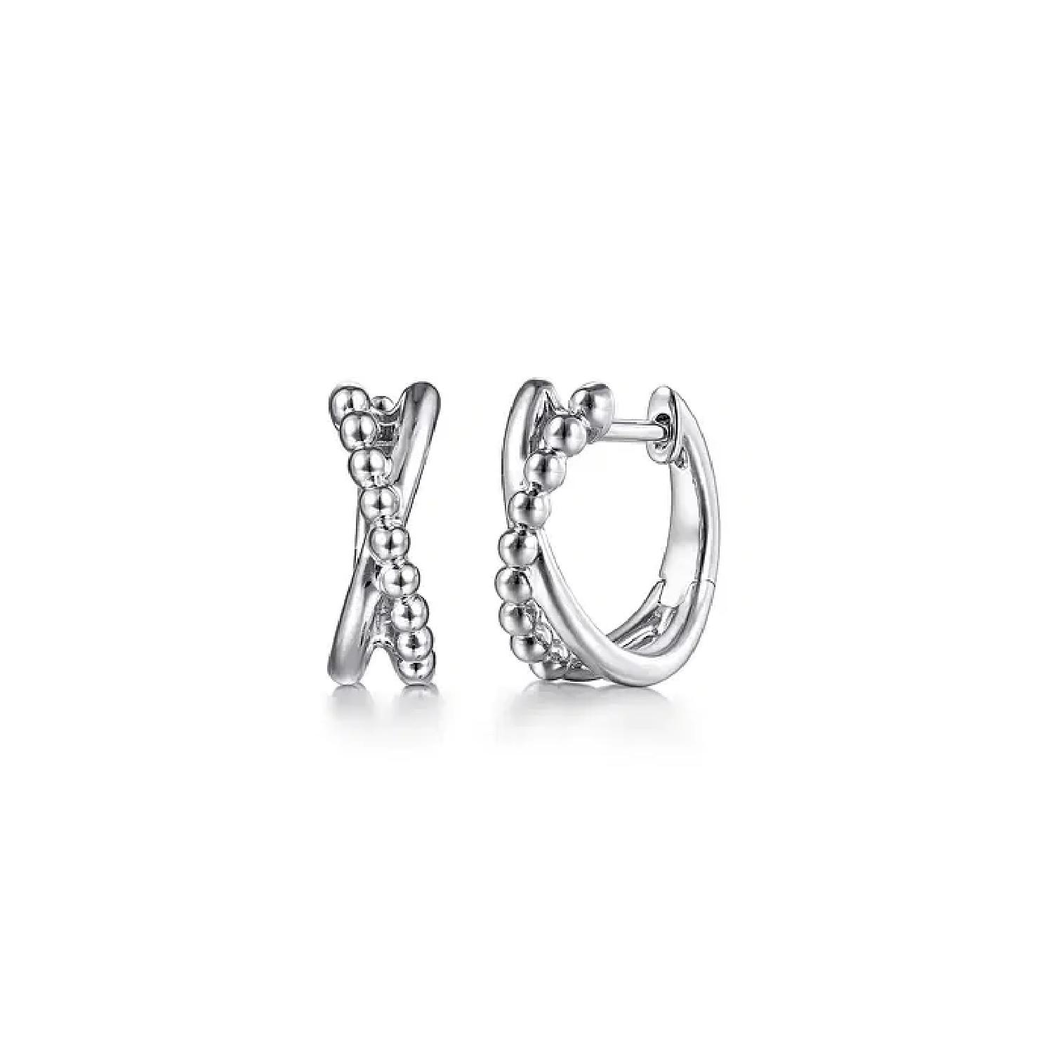 Gabriel Sterling Silver Bujukan Twisted Huggie Hoop Earrings