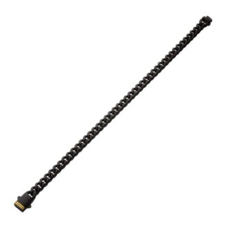 Inox Men's 6mm Black IP Cuban Bracelet with Black Sapphire