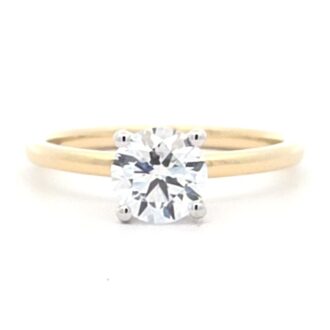 Hidden Halo 1ct Lab Grown Engagement Ring in 10K Yellow Gold