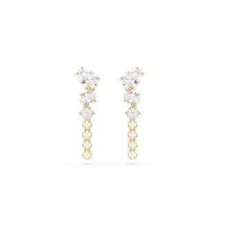 Swarovski Mesmera Clear Crystal Drop Earrings, Gold-tone