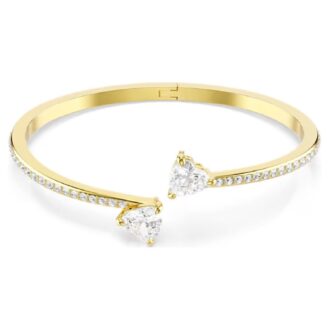 Swarovski Mesmera Double Heart Bangle Bracelet with Clear CZ