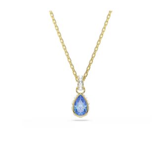 Swarovski Chroma Drop Pendant, Blue Pear, Gold-Tone