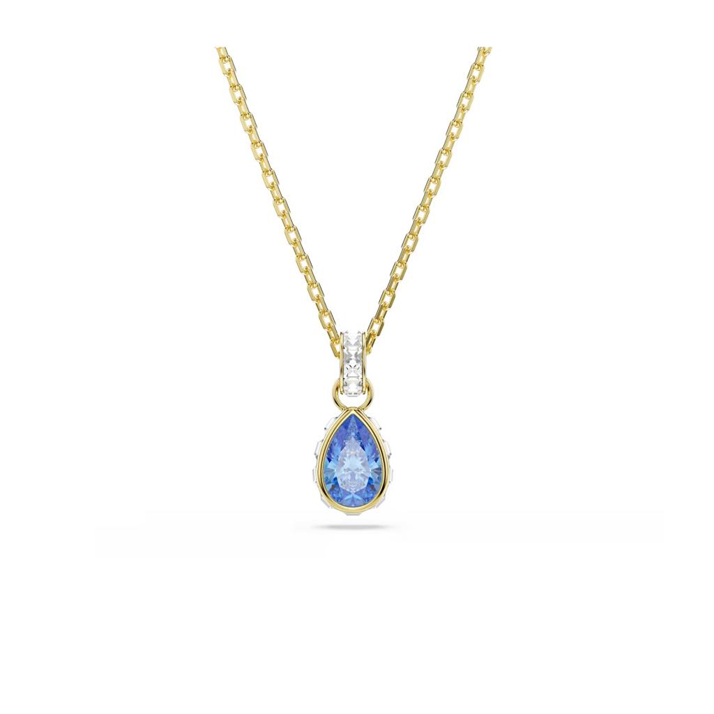Swarovski Chroma Drop Pendant, Blue Pear, Gold-Tone