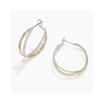 Trendy Twisted Hoop Earrings in Teardrop Design