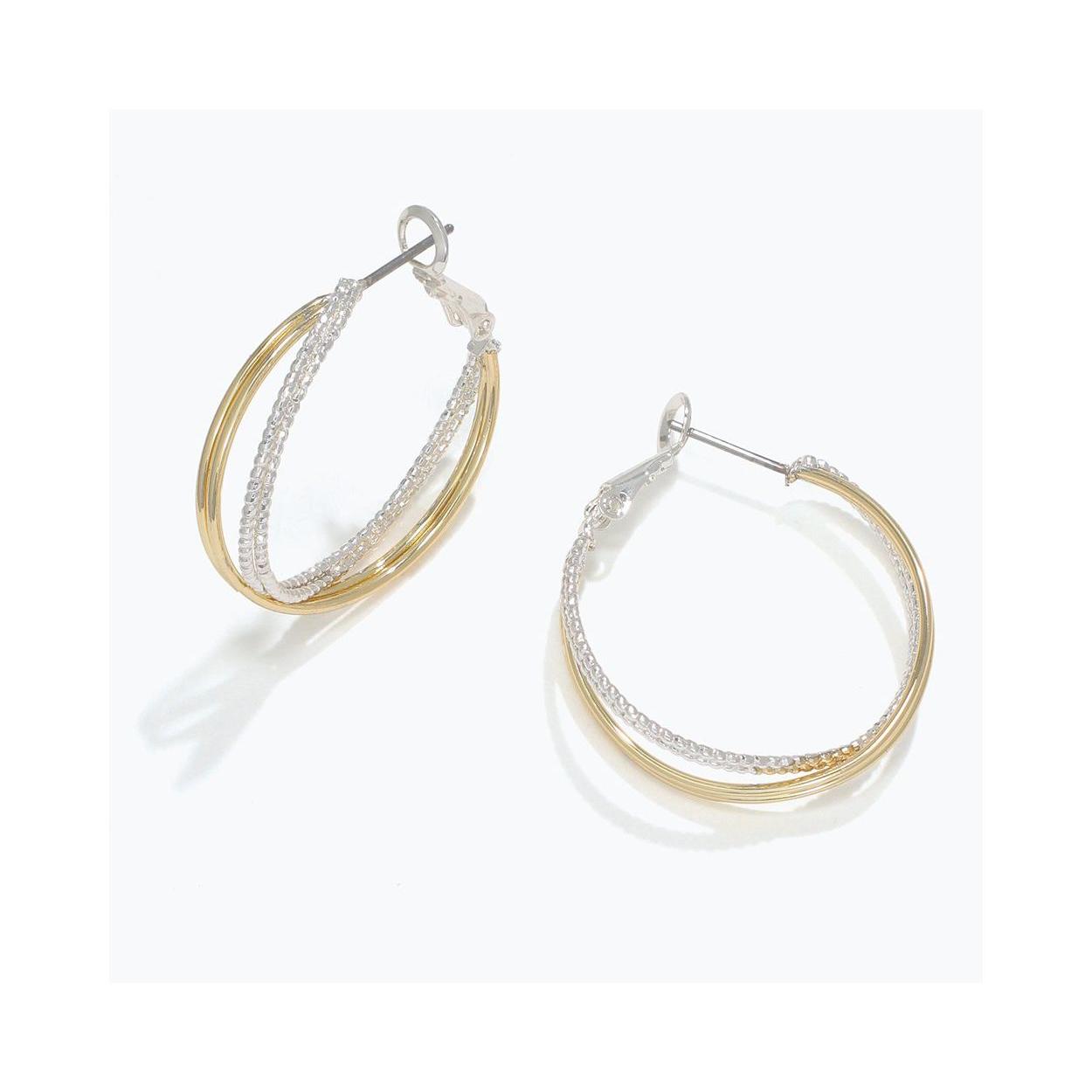 Trendy Twisted Hoop Earrings in Teardrop Design