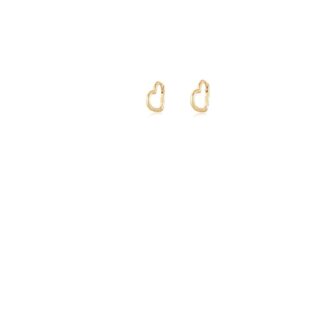 Aurelie Gi 14k Yellow Gold Open Heart Huggie Hoop Earrings