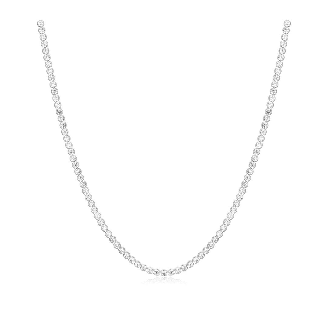 Ania Haie Sterling Silver Half-Bezel CZ Tennis Necklace