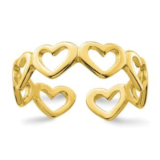 Yellow Gold-Plated Cutout Heart Toe Ring