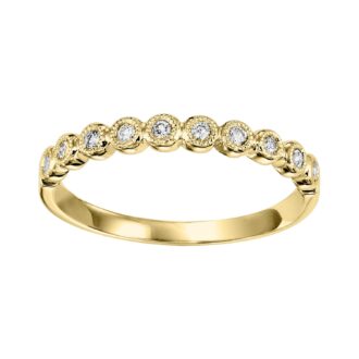 Stackable Ring with .11ctw Round Diamonds in 10k Yellow Gold
