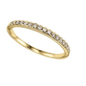 Stackable Ring with .13ctw Round Diamonds in 10k Yellow Gold
