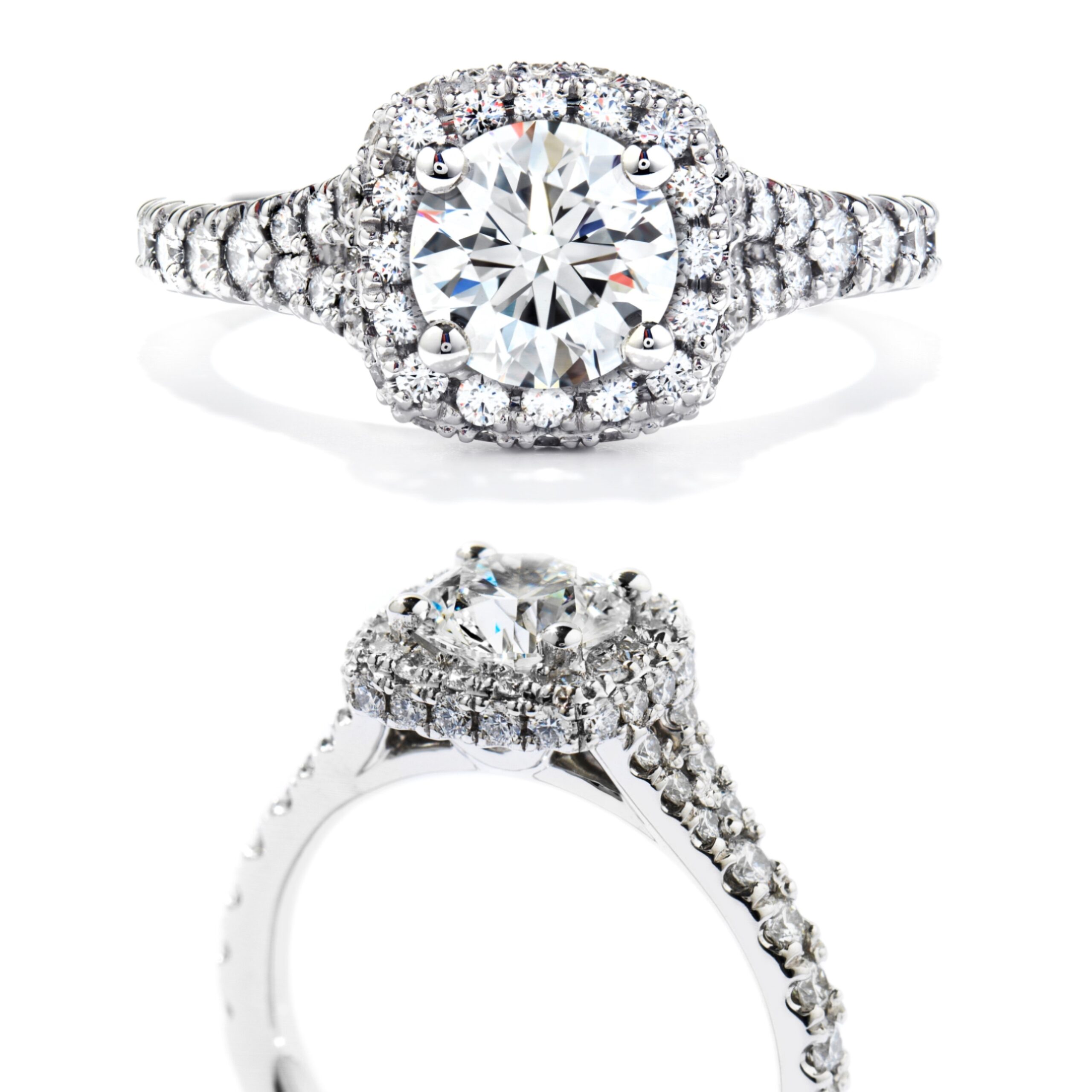 Rd Hof Ctr=.32Ct/Rd D=81Ctw 18Kw Acclaim Split Shank Eng Ring (1.13Ctw) Diam. Doc# Hof133978 *Sensational Grade