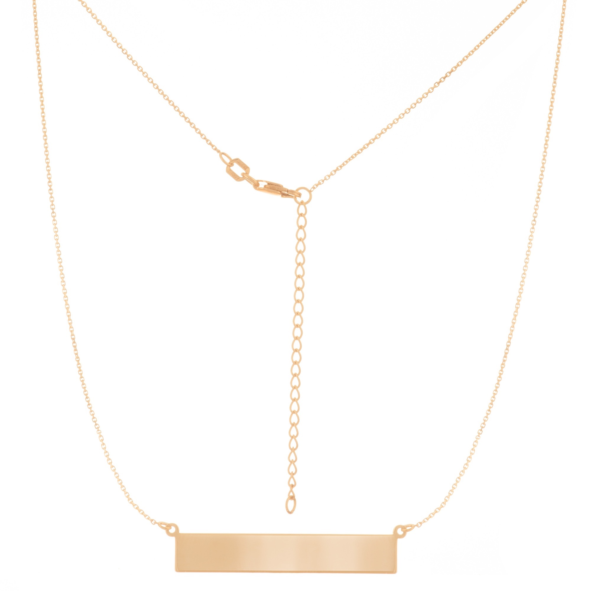 Personalized Name Plate Necklace in Gold-Plated Sterling Silver