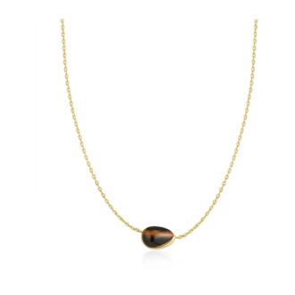Ania Haie Gold-Plated Tiger's Eye Domed Pebble Necklace