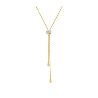 Ania Haie Yellow Gold-Plated Teardrop Slider Necklace