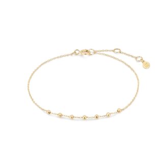 Aster 14K Yellow Gold Bead Station Bracelet, 7"