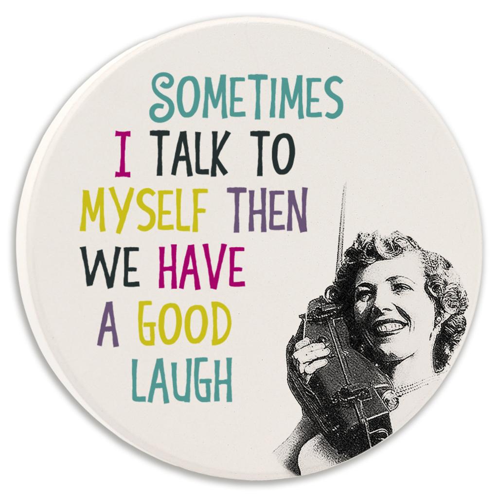 Funny Tipsy Car Coaster - Sometimes I Talk to Myself