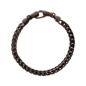 Inox Men's 5mm Black IP Sandblasted Franco Chain Bracelet