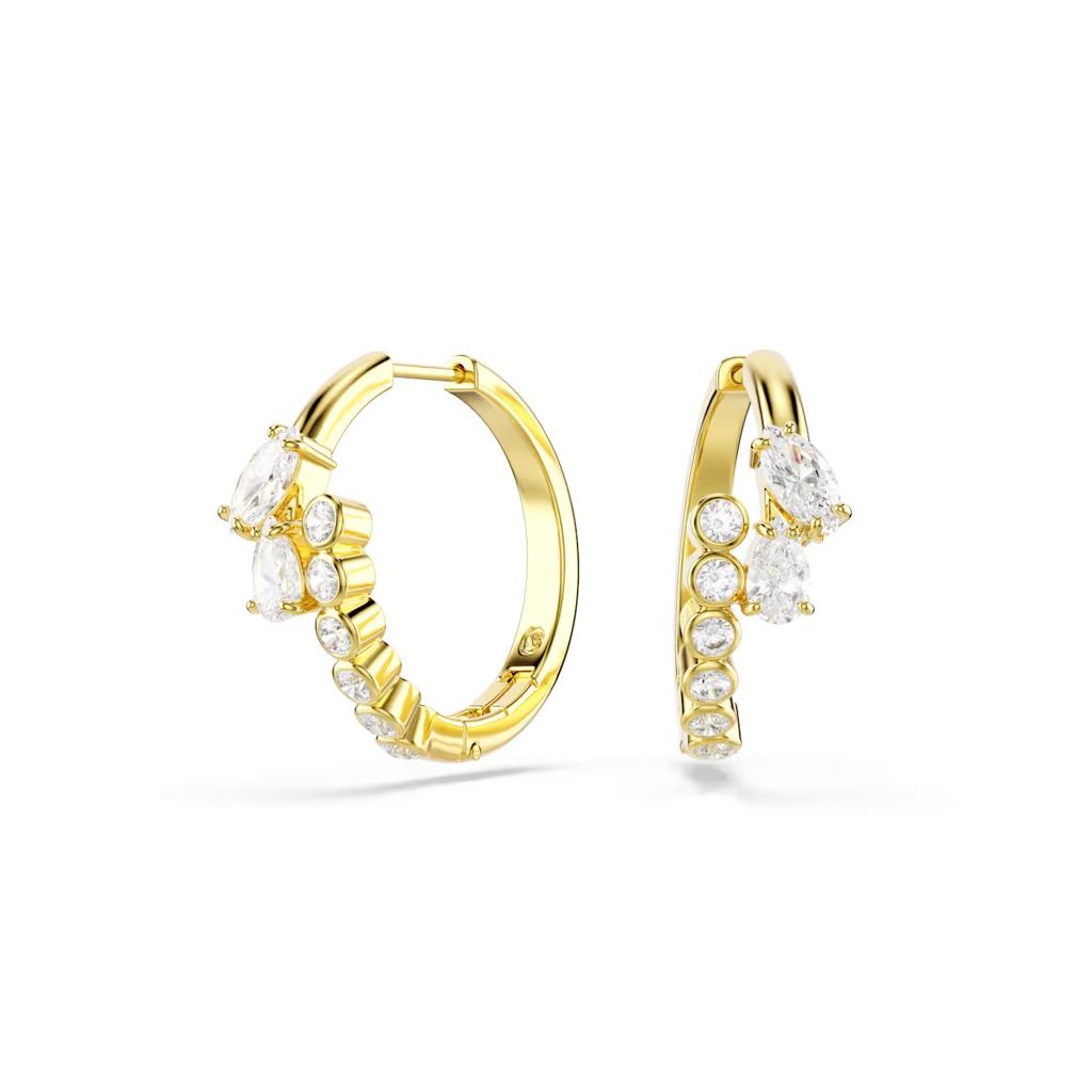 Swarovski Mesmera Clear Crystal Bypass Hoop Earrings, Gold