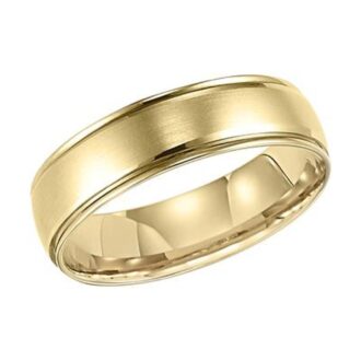 Men's 10K Yellow Gold 6mm Brushed Carved Wedding Band