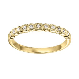 Stackable Ring with .12ctw Round Diamonds in 10k Yellow Gold