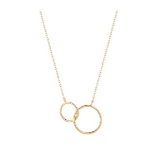 14K Yellow Gold Helen Interlinked Circle Pendant 18"