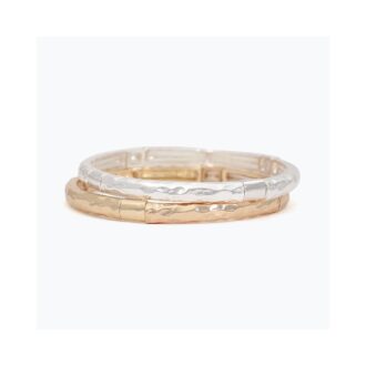 Gold Hammered Stretch Bangle Bracelet
