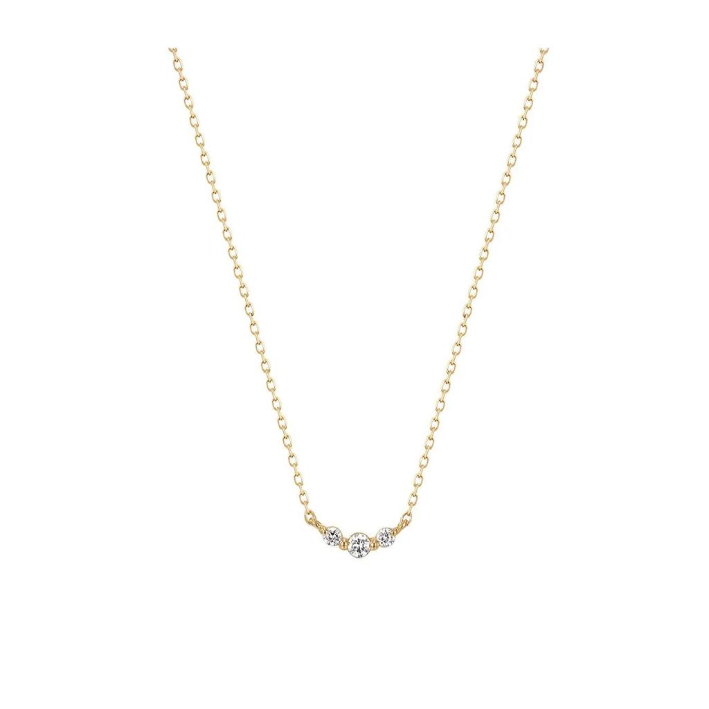 14K Yellow Gold Inez Triple Lab Grown Diamond Necklace 18"