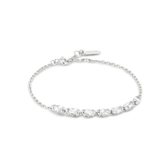 Ania Haie Silver Half-Bezel Oval CZ Half Tennis Bracelet