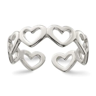 Sterling Silver Cutout Heart Toe Ring