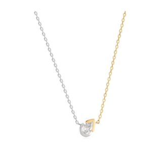 Sanilia Bezel .10ct Lab-Grown Diamond Necklace 14k Two-Tone