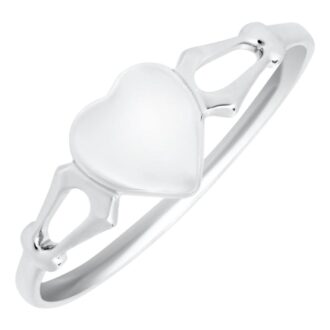Children's Heart Signet Ring in Sterling Silver