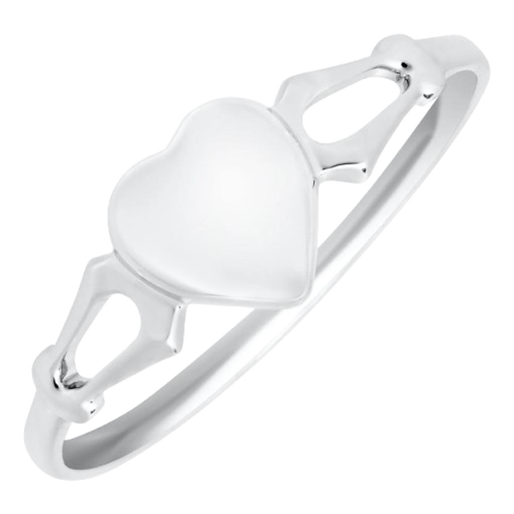 Children's Heart Signet Ring in Sterling Silver