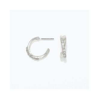 Sterling Silver X Cubic Zirconia Hoop Earrings