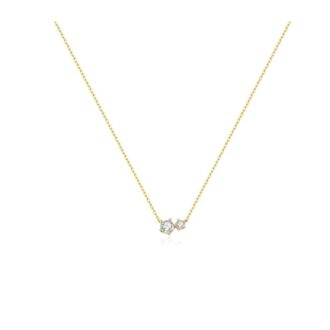 Ania Haie Double CZ Prong-Set Necklace in Yellow Gold Plate