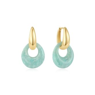 Ania Haie Gold Amazonite Pebble Drop Huggie Hoop Earrings